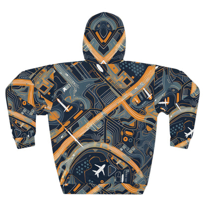 Abstract Airport Pattern With Airplanes Hoodie