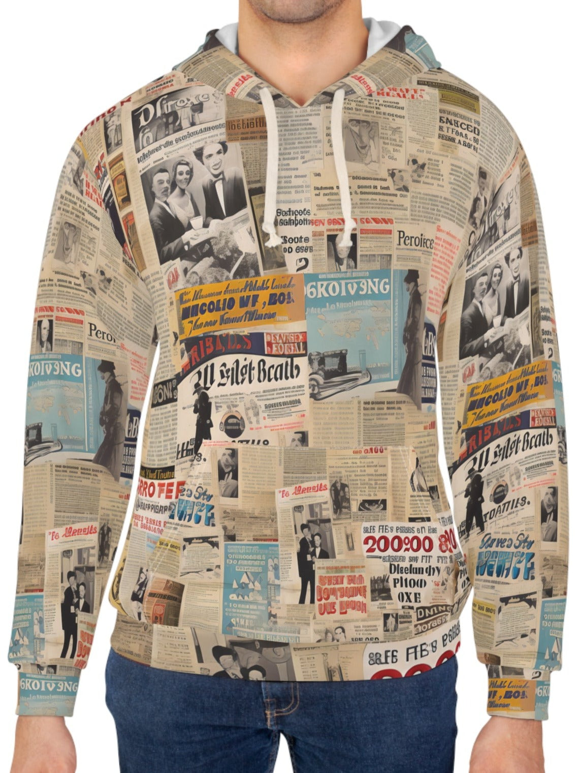 Vintage Newspaper Hoodie