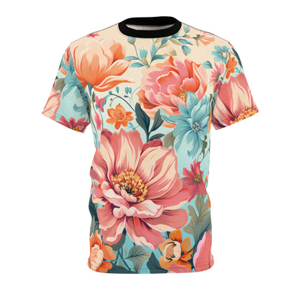 Retro Floral Pastel Pattern T-Shirt