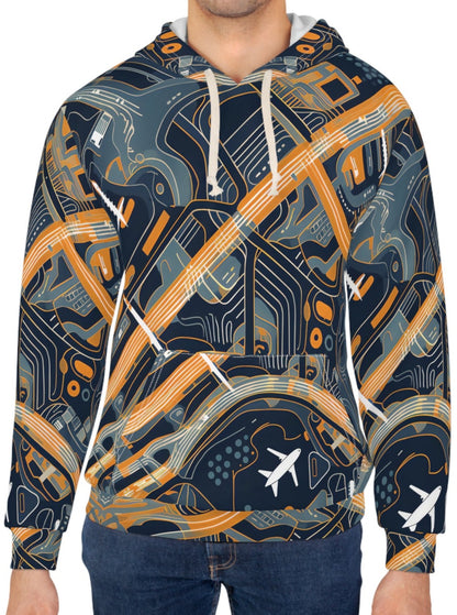 Abstract Airport Pattern With Airplanes Hoodie