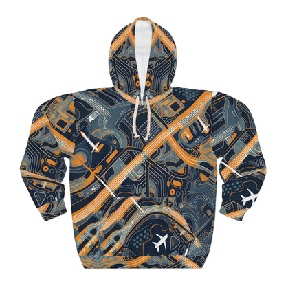 Abstract Airport Pattern With Airplanes Hoodie