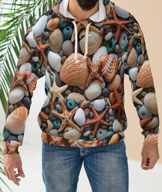 Rocky Beach with Shells Hoodie