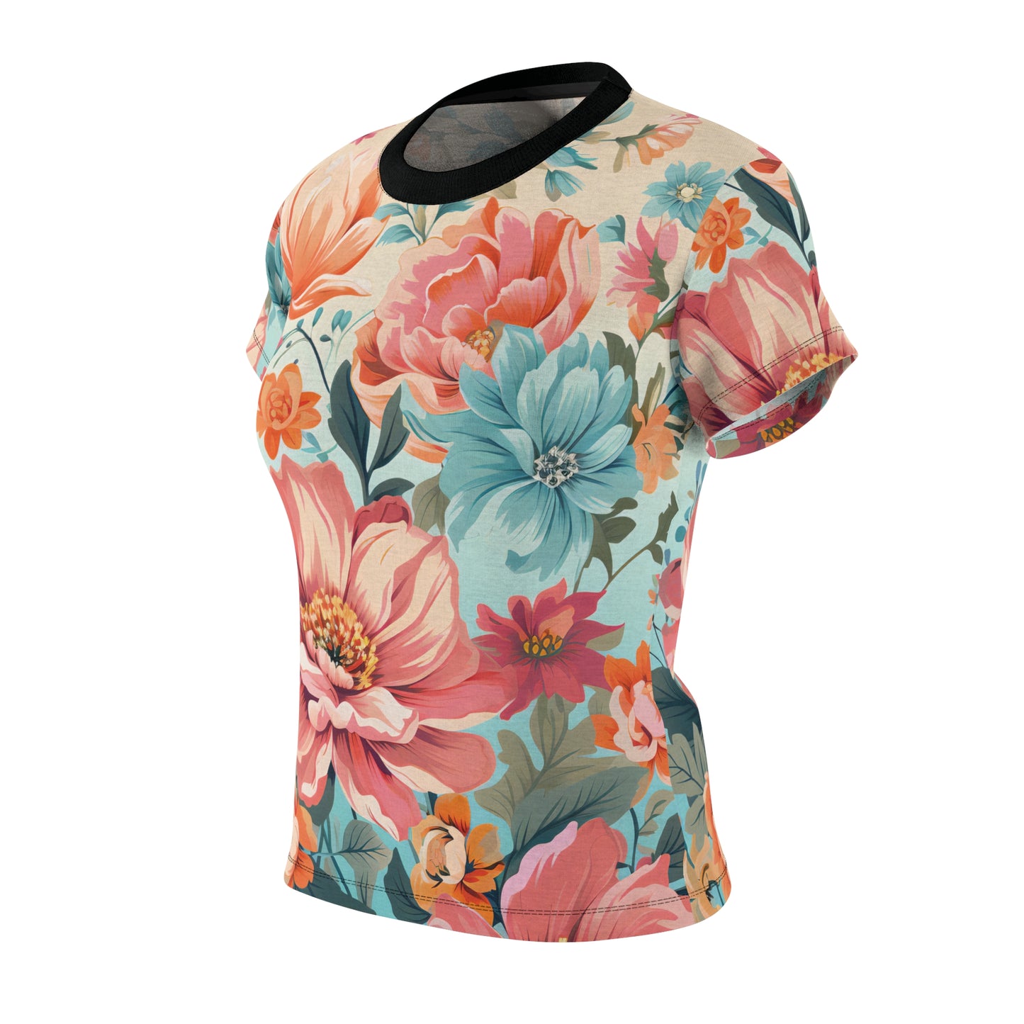 Retro Floral Pastel Pattern T-Shirt