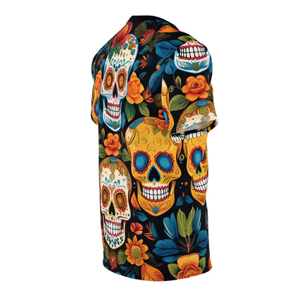 Mexican Calaveras Sugar Skulls And Flowers T-Shirt