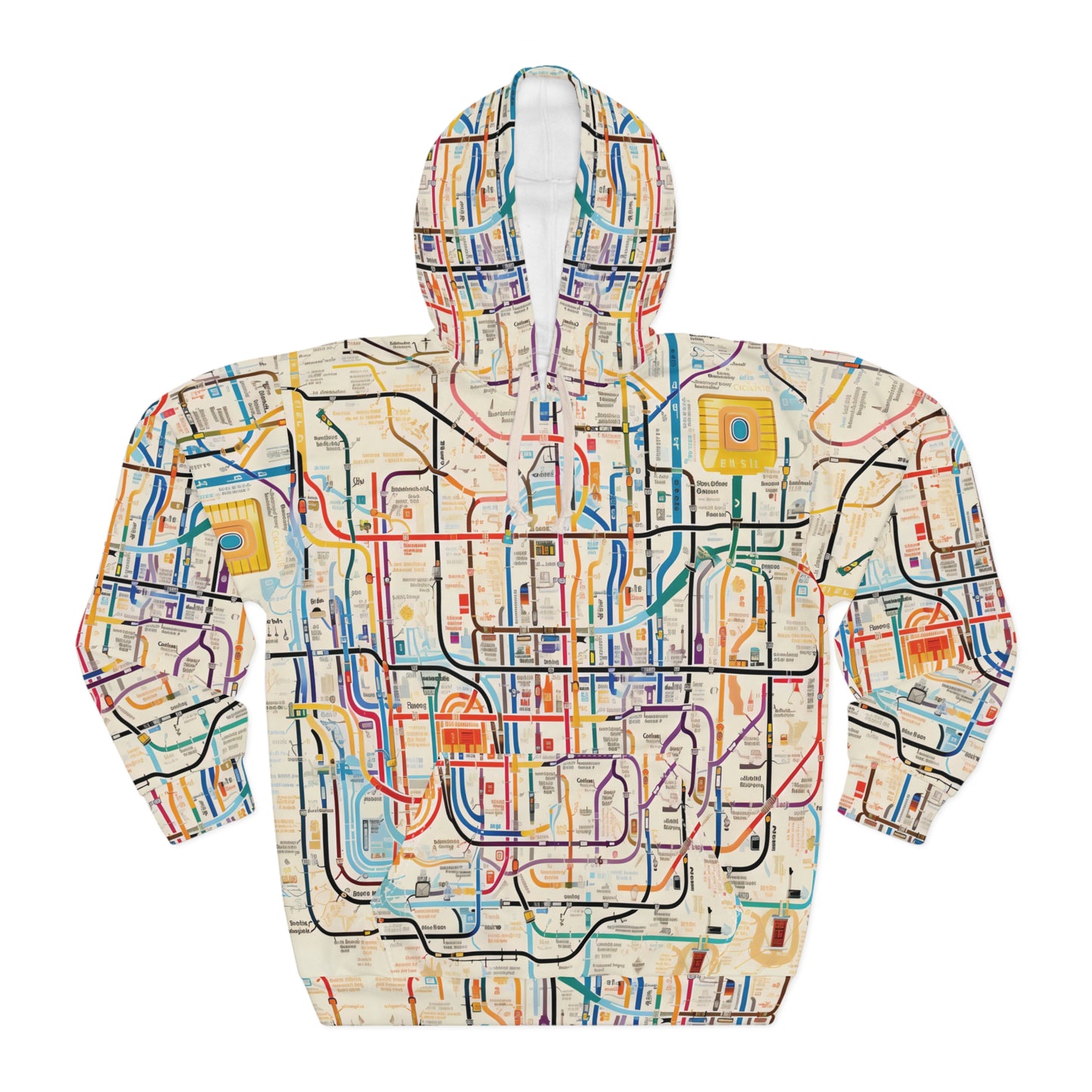 City Map With Subway And Bus Network Hoodie