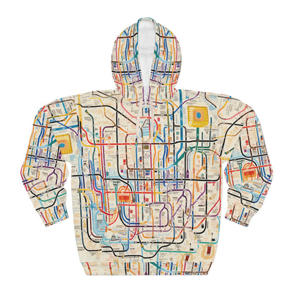 City Map With Subway And Bus Network Hoodie