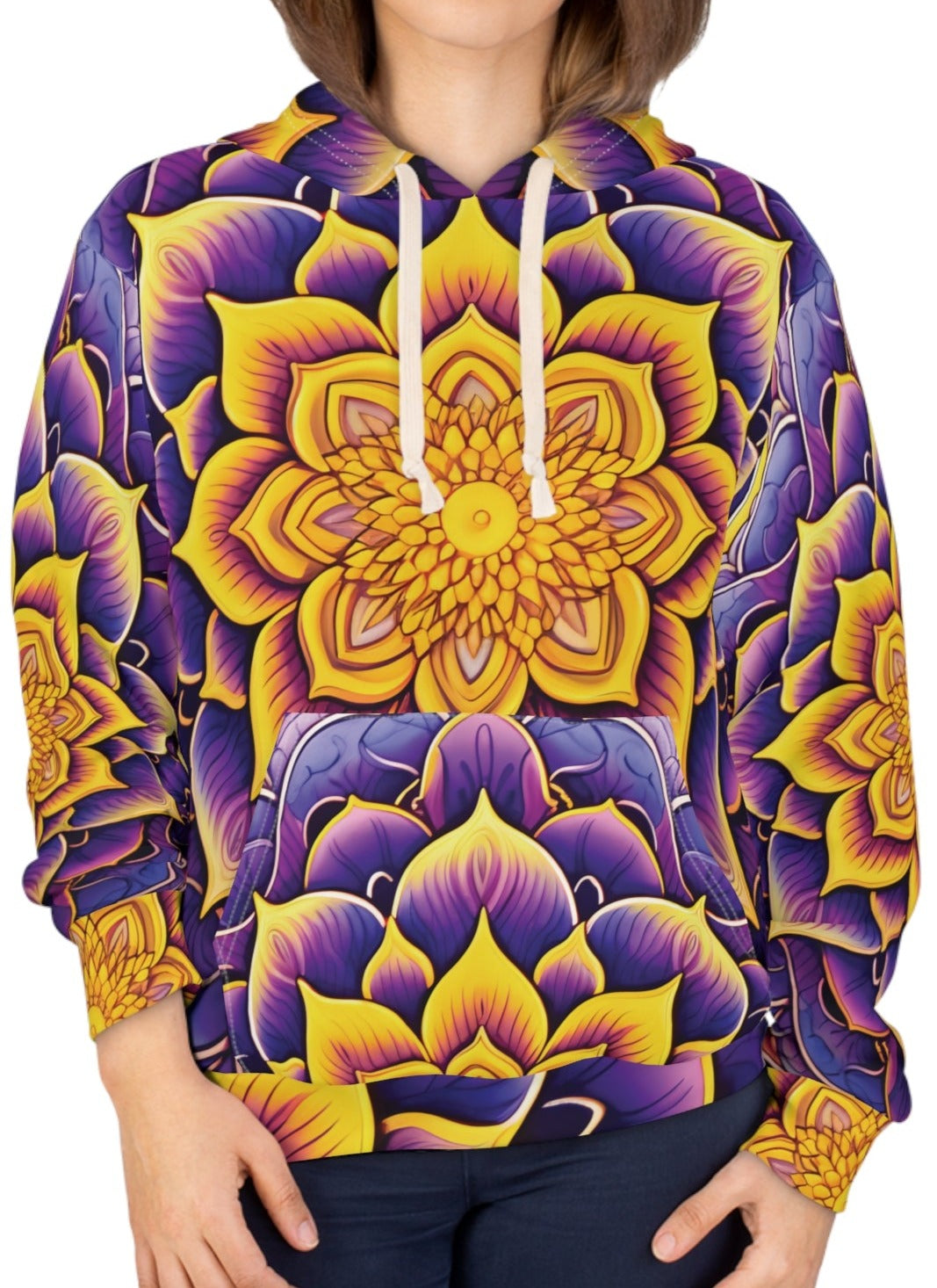 Purple Yellow Indian Mandala Hoodie