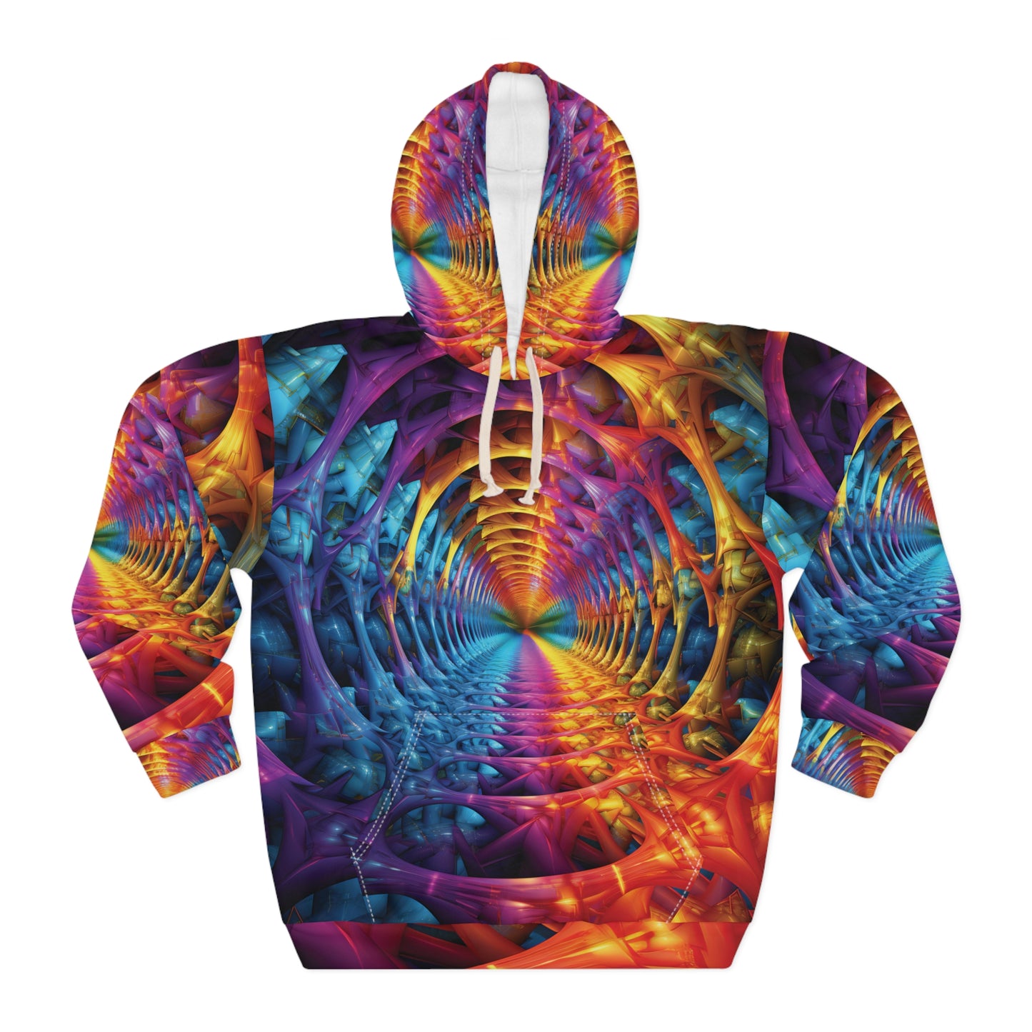 Vibrant Fractal Tunnel Hoodie