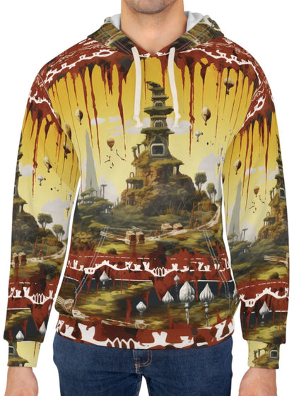 Japanese Temple In Village And Ornaments Hoodie