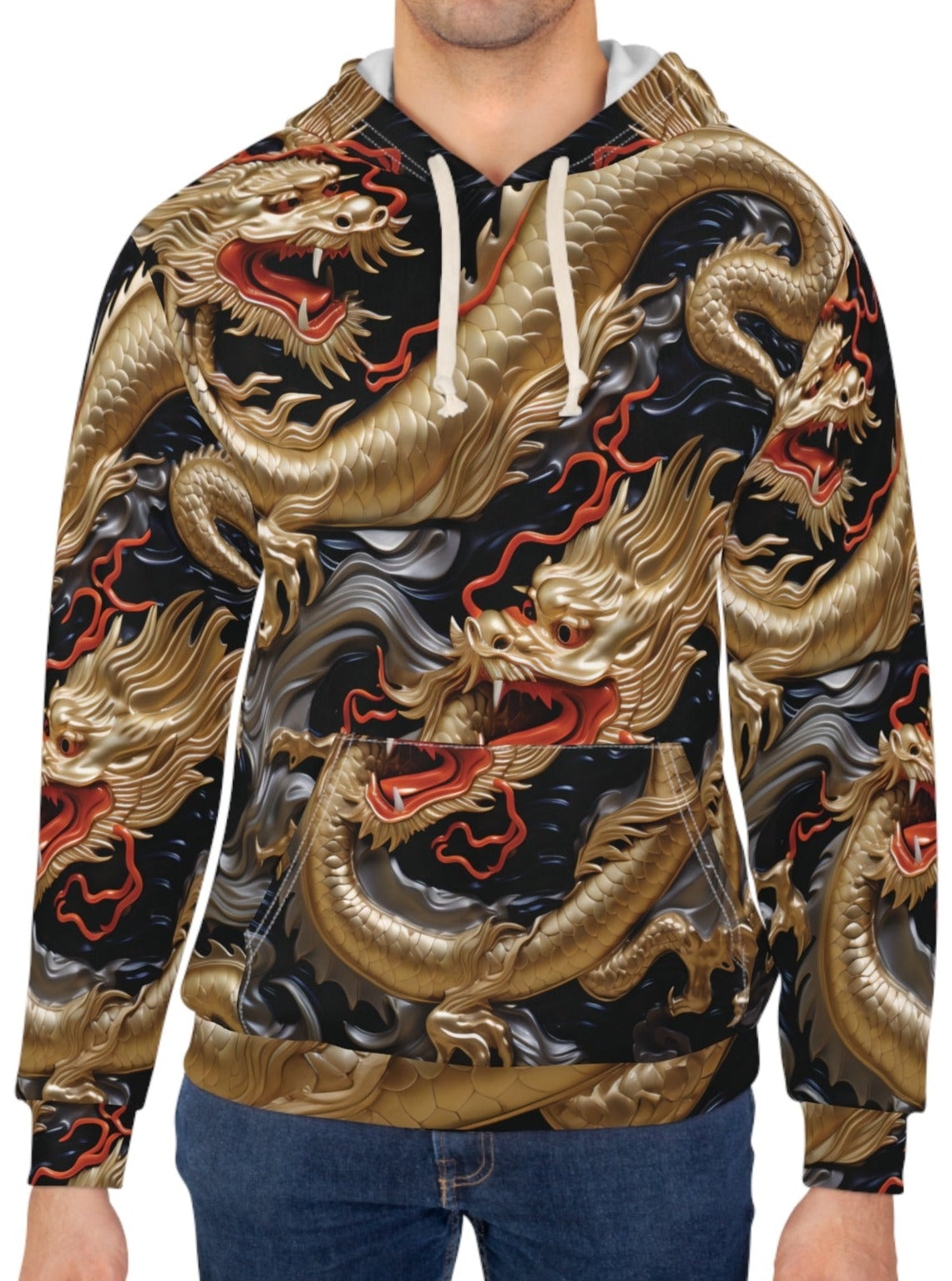 Golden Chinese Dragon Hoodie