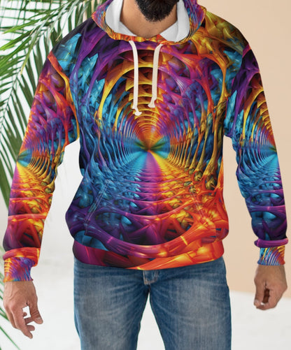 Vibrant Fractal Tunnel Hoodie