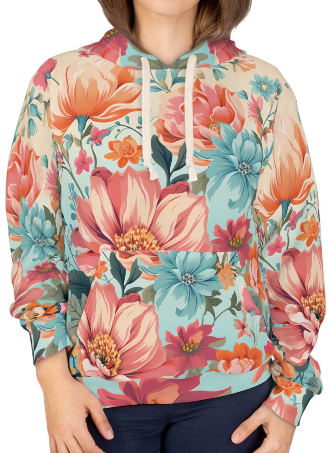 Retro Floral Pastel Pattern Hoodie