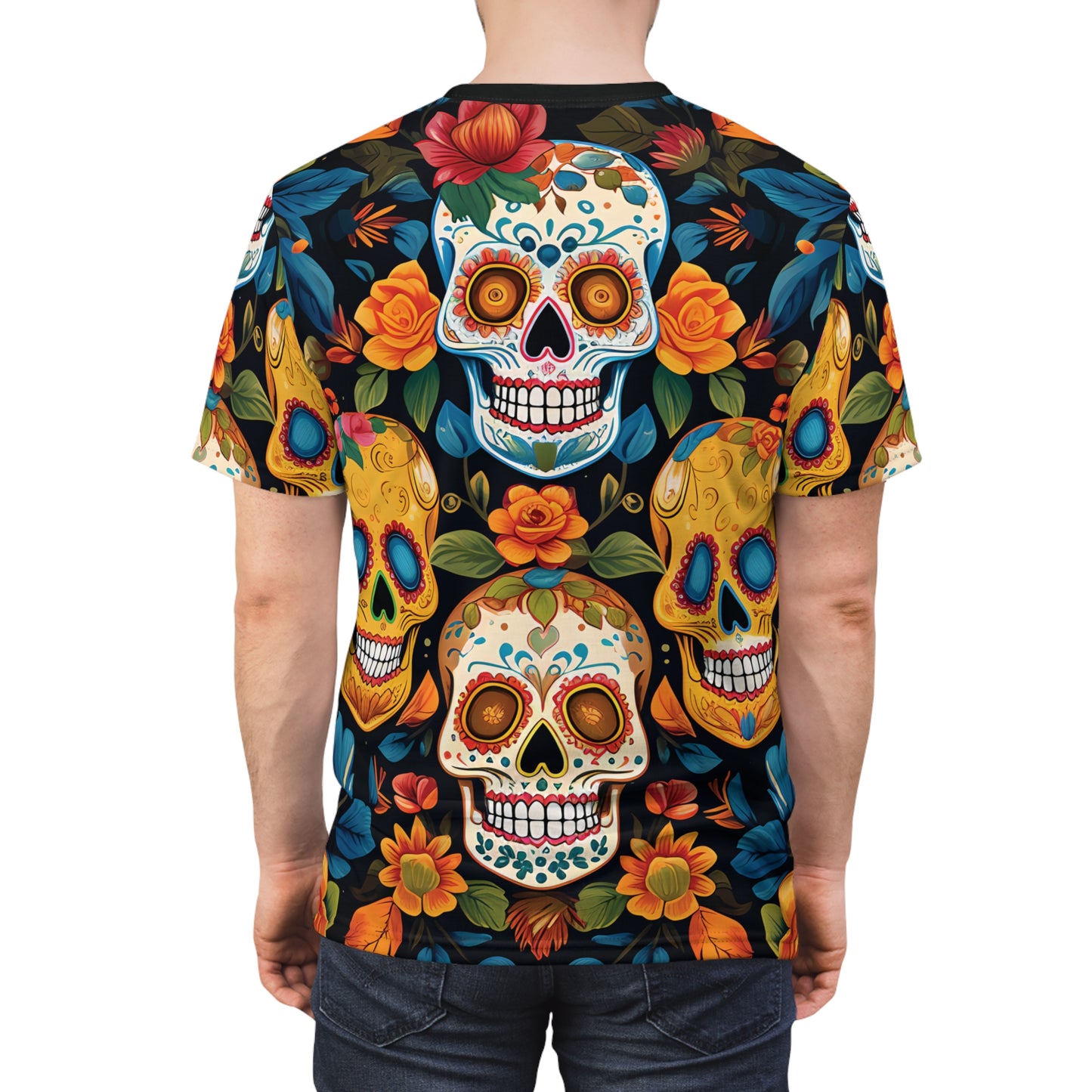 Mexican Calaveras Sugar Skulls And Flowers T-Shirt