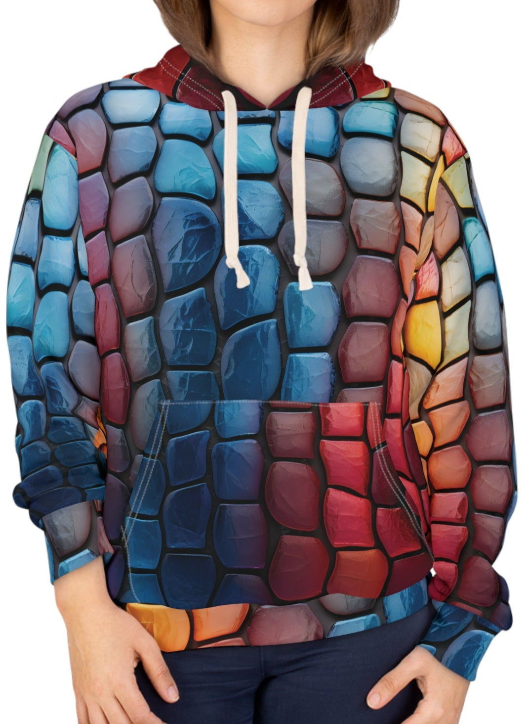 Glass Pebbles Colorful Mosaic Hoodie