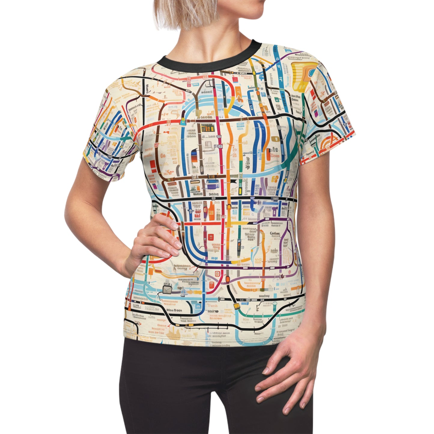 City Map With Subway And Bus Network T-Shirt