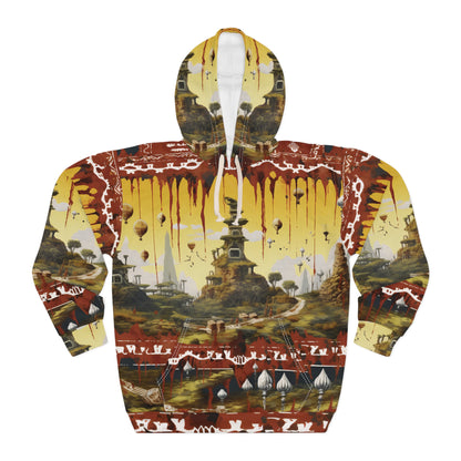 Japanese Temple In Village And Ornaments Hoodie