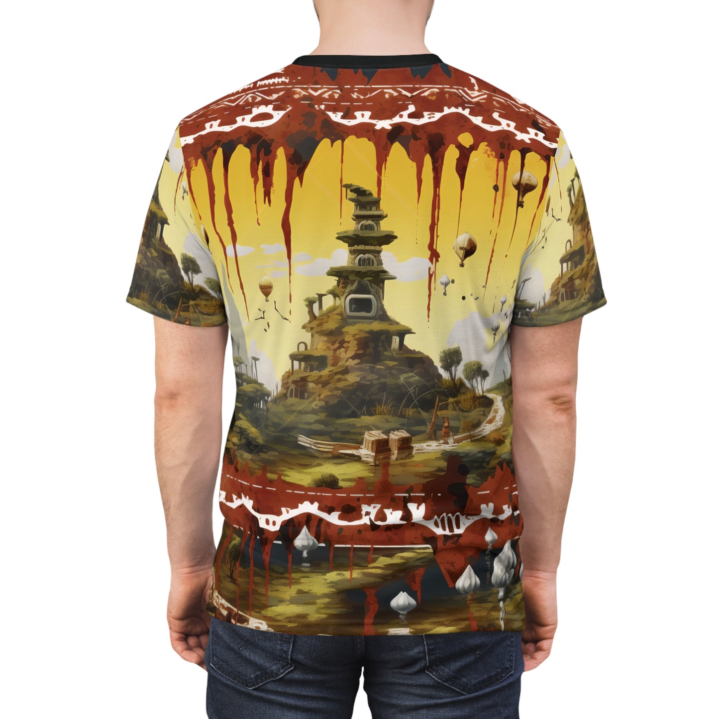 Japanese Temple In Village And Ornaments T-Shirt