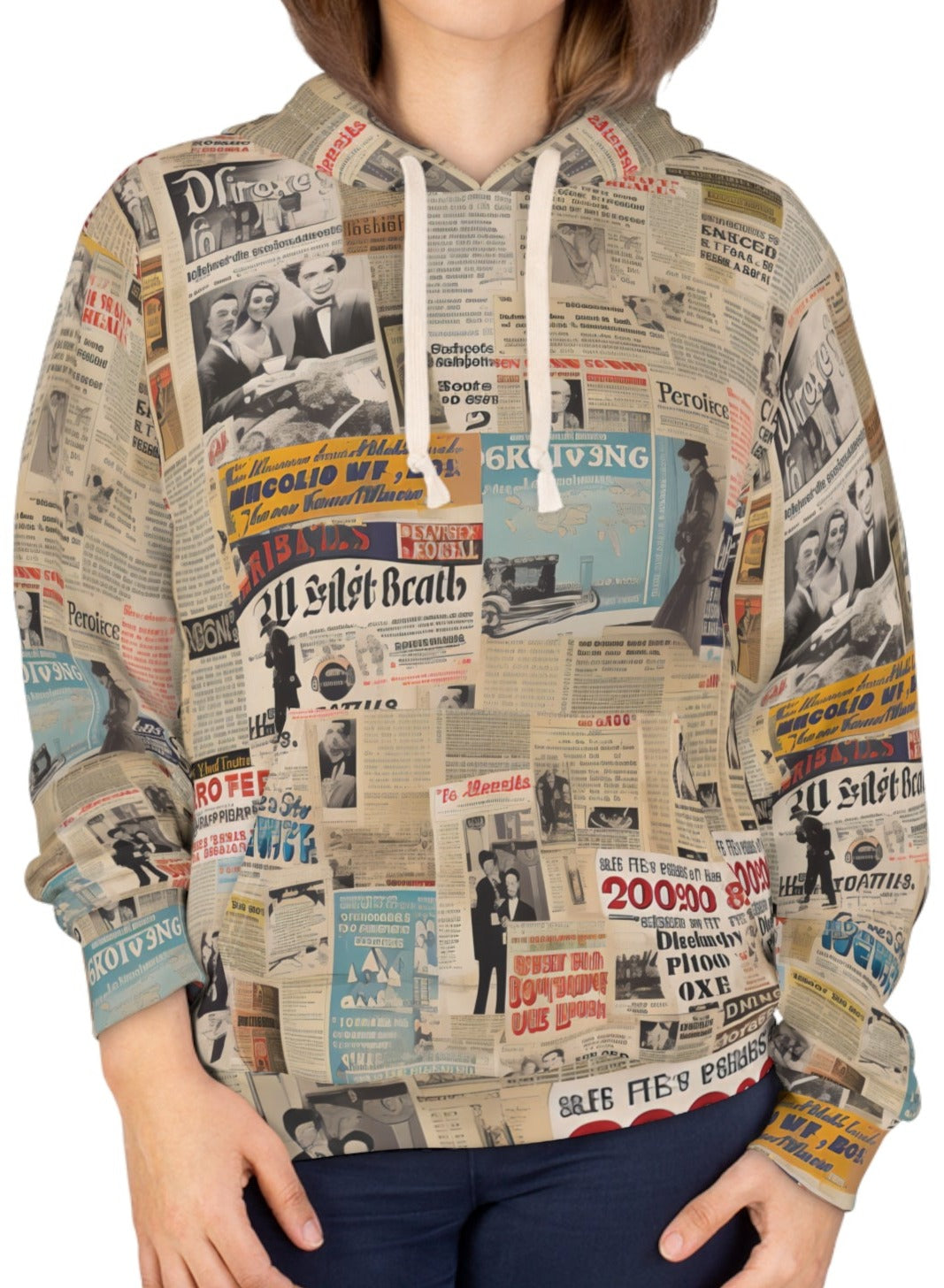 Vintage Newspaper Hoodie