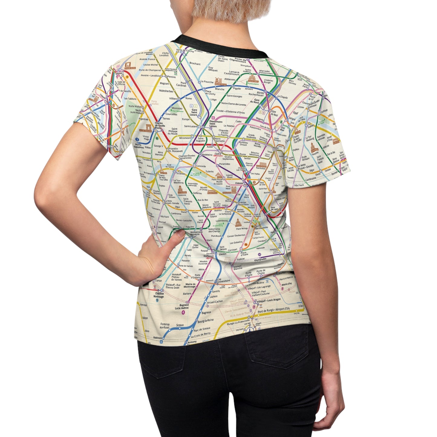 Paris Subway City Map T-Shirt