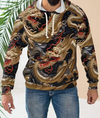 Golden Chinese Dragon Hoodie