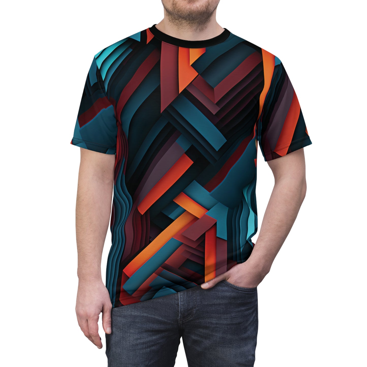 Abstract Prisms Pattern T-Shirt