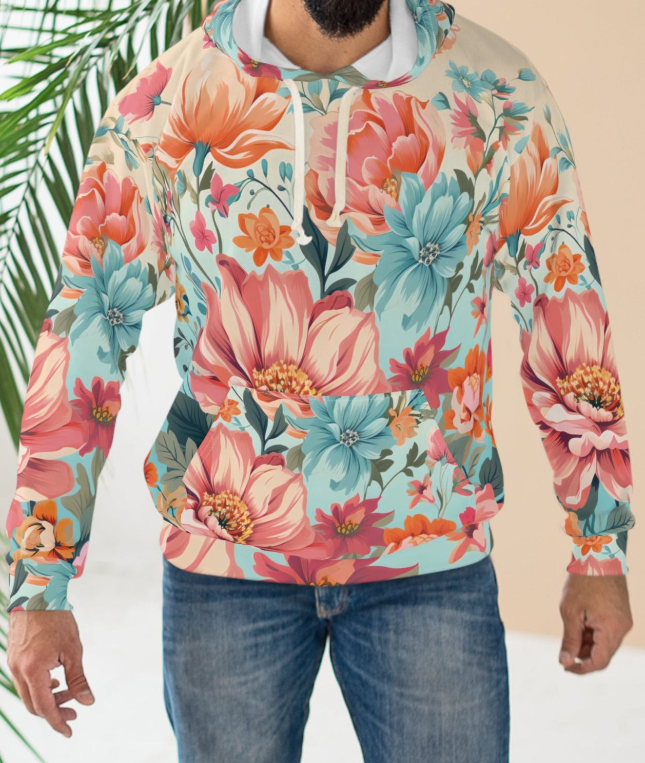 Retro Floral Pastel Pattern Hoodie