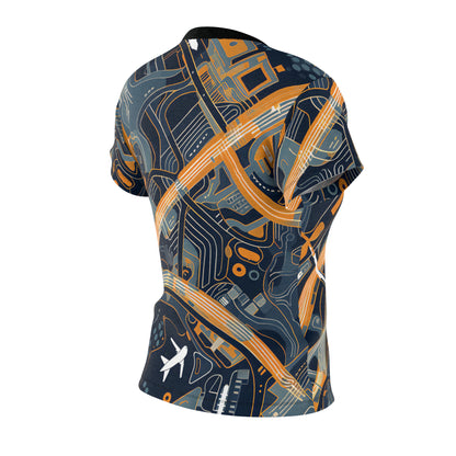 Abstract Airport Pattern With Airplanes T-Shirt