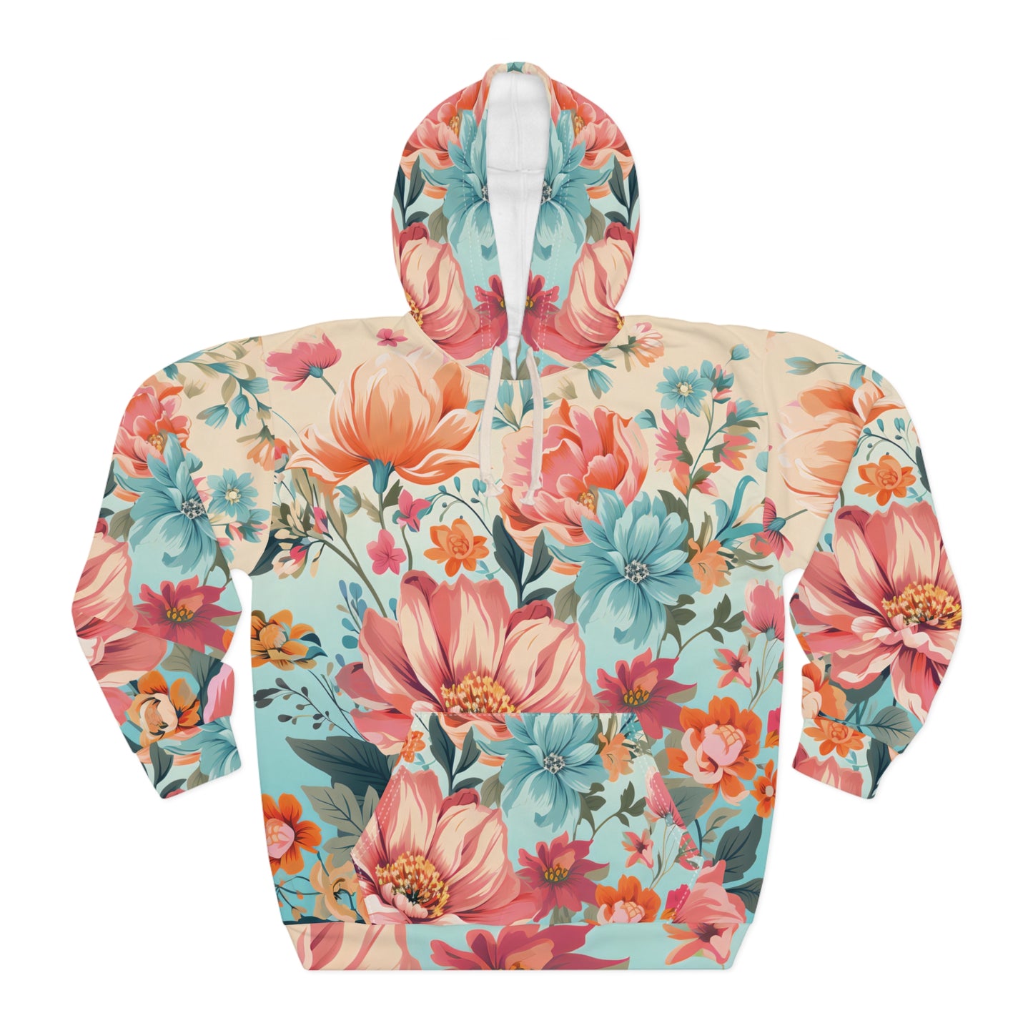 Retro Floral Pastel Pattern Hoodie