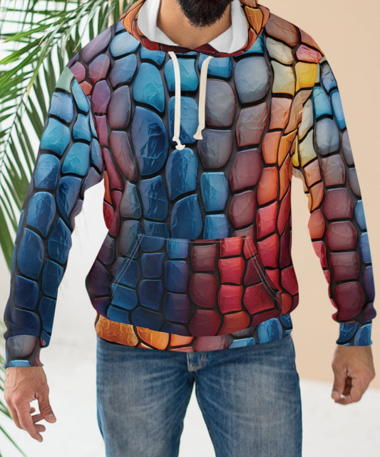 Glass Pebbles Colorful Mosaic Hoodie