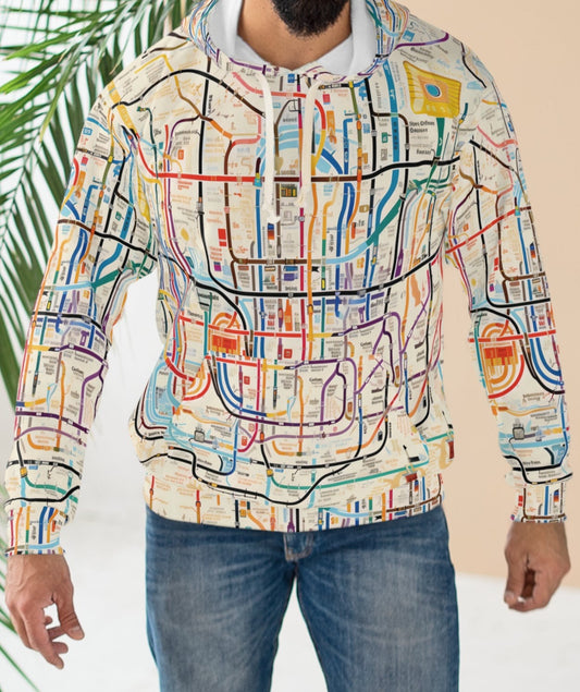 City Map With Subway And Bus Network Hoodie