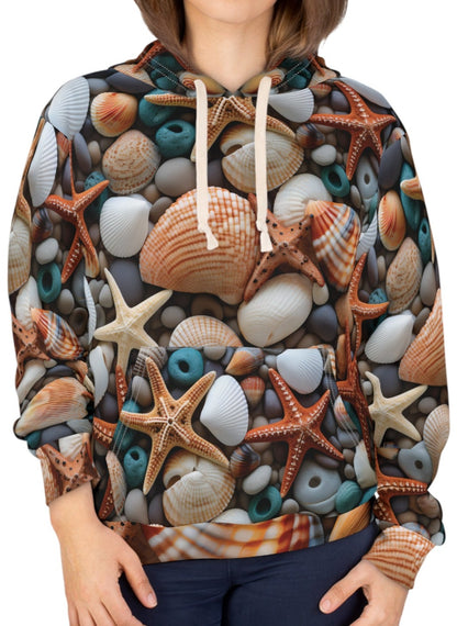 Rocky Beach with Shells Hoodie