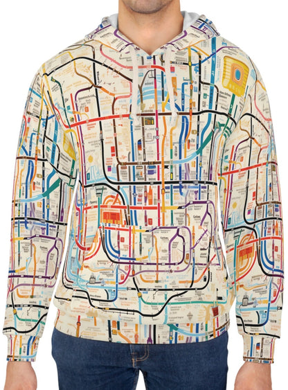 City Map With Subway And Bus Network Hoodie