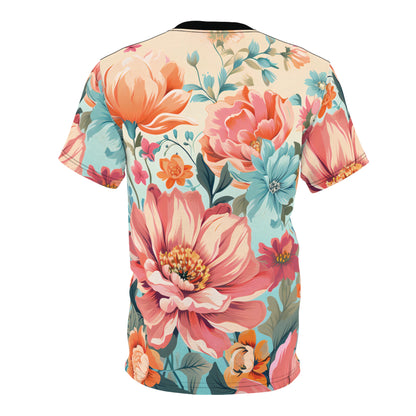 Retro Floral Pastel Pattern T-Shirt