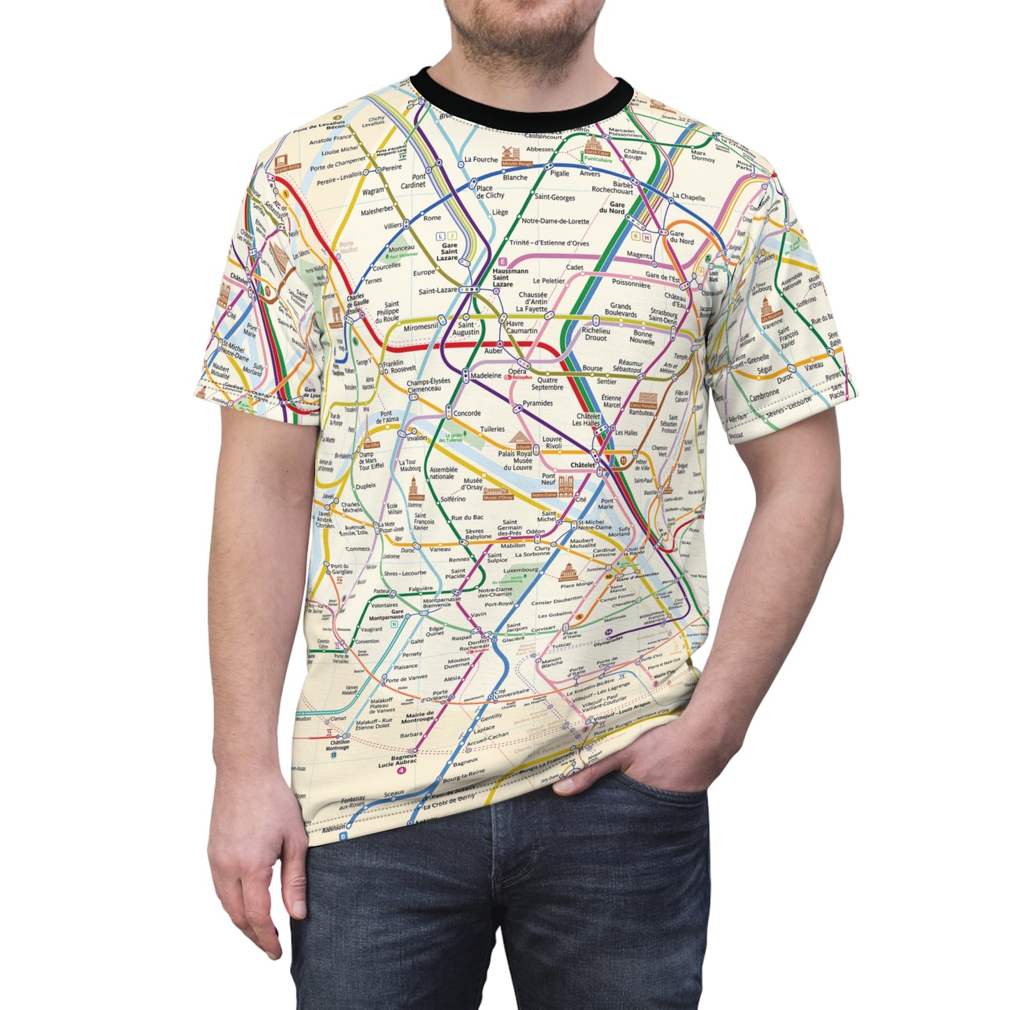 Paris Subway City Map T-Shirt