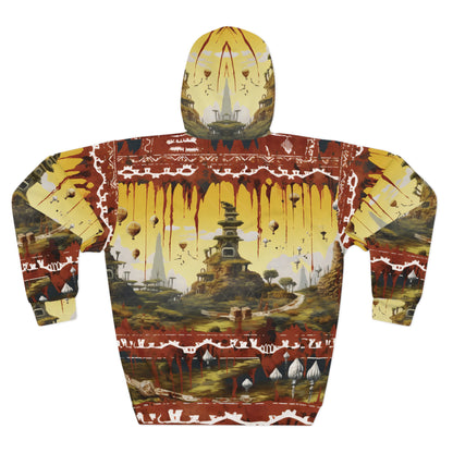 Japanese Temple In Village And Ornaments Hoodie