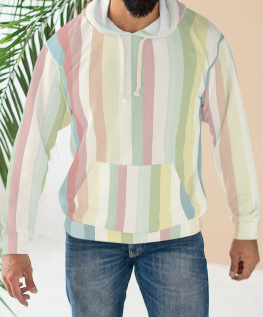 Pastel Vertical Stripes Hoodie