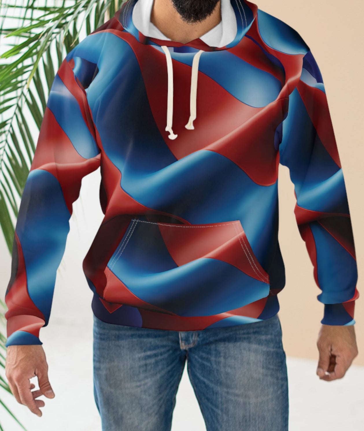 Red and Blue New Wave Hoodie