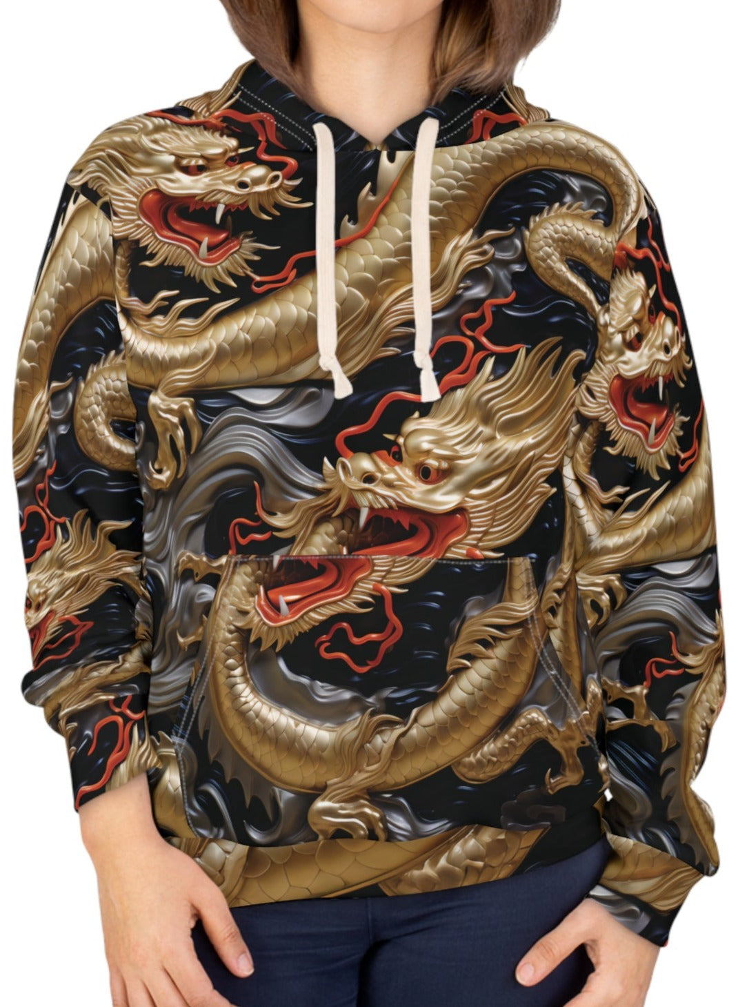 Golden Chinese Dragon Hoodie