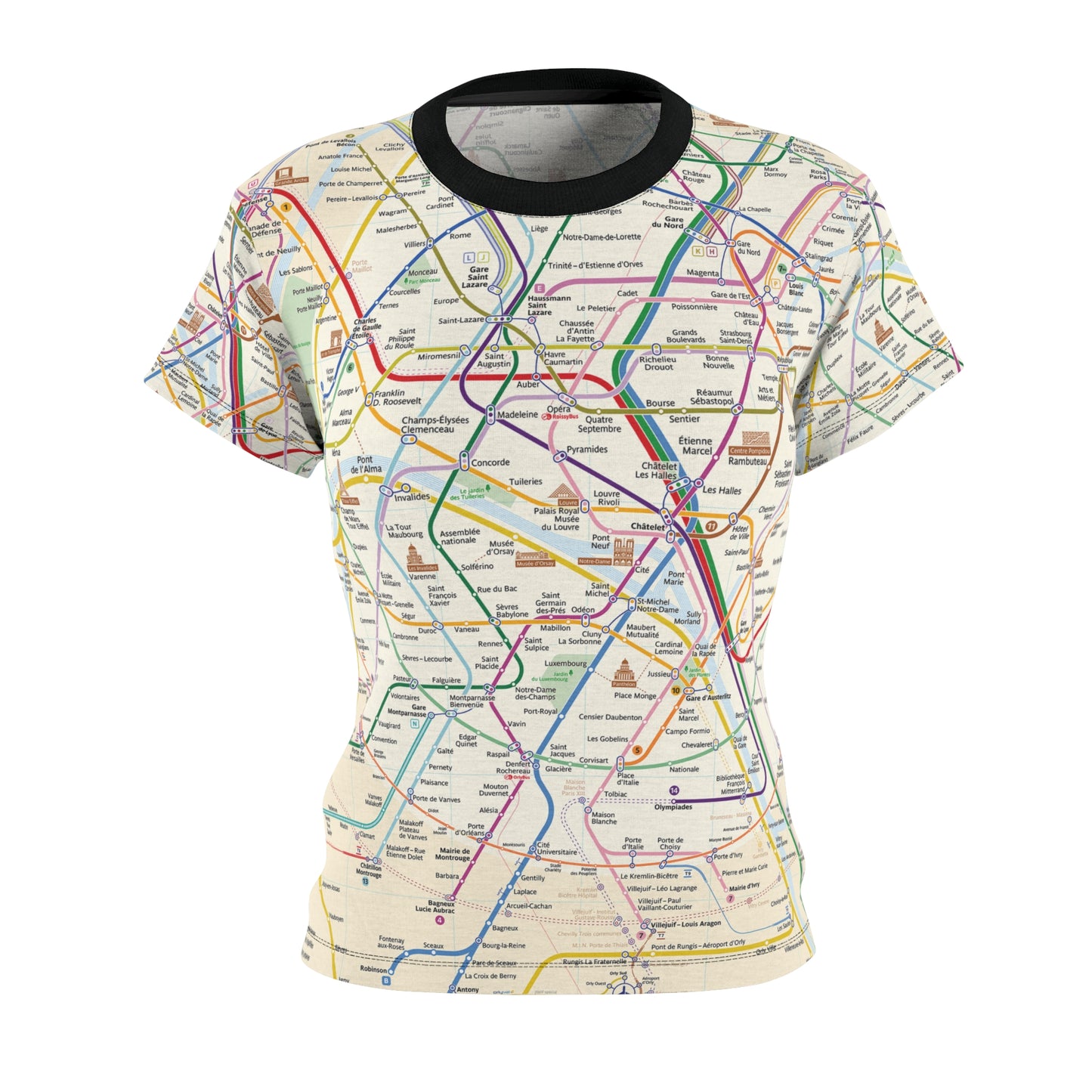 Paris Subway City Map T-Shirt