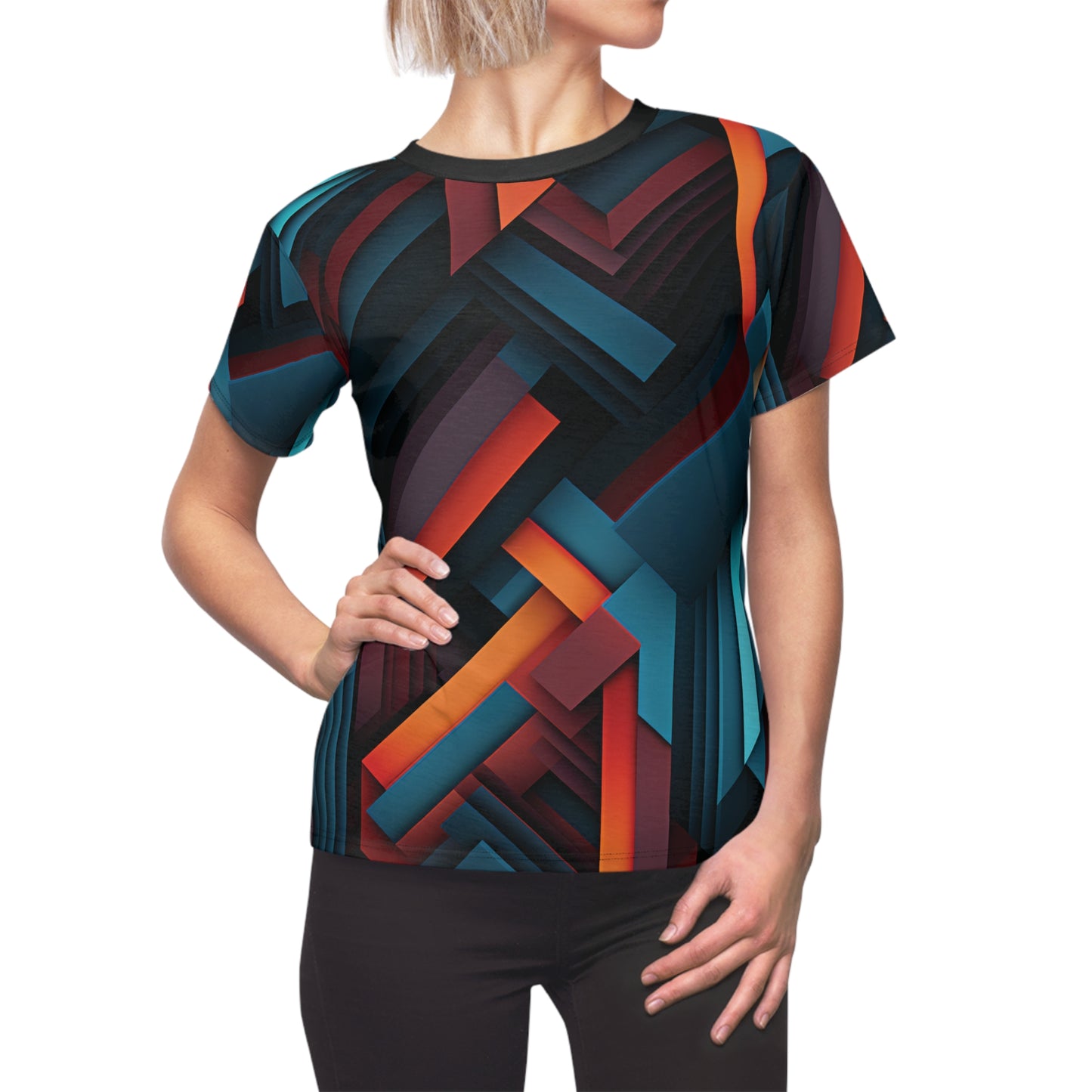 Abstract Prisms Pattern T-Shirt