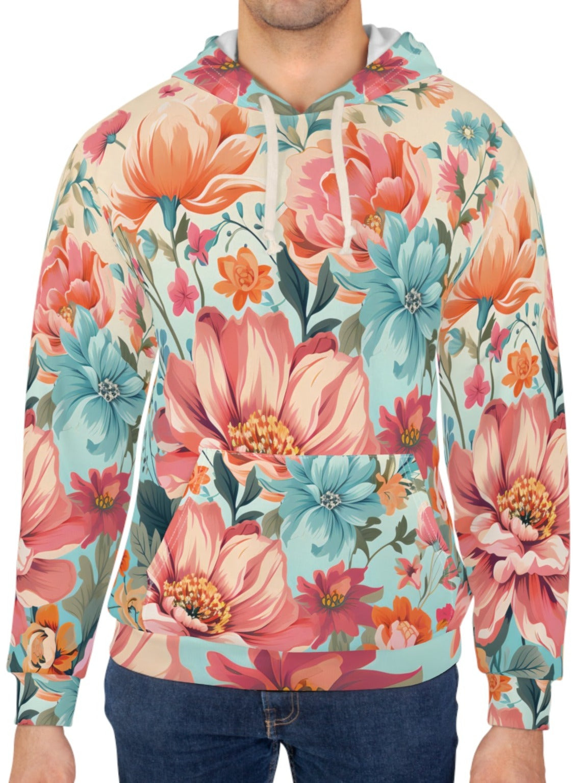 Retro Floral Pastel Pattern Hoodie