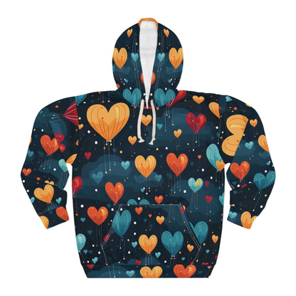 Hearts Rain Down Baloons Hoodie