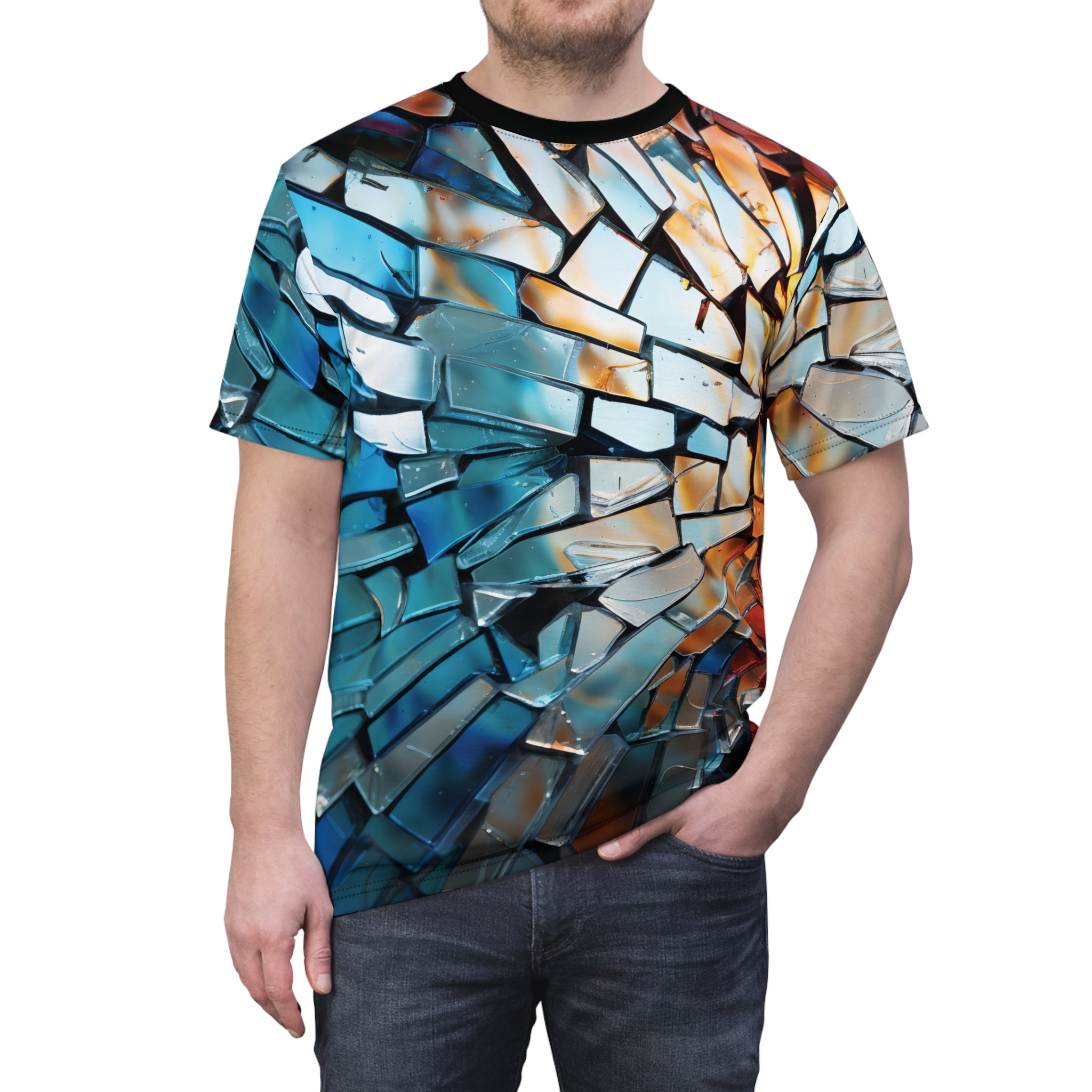 Broken Glass Shard Mosaic T-Shirt