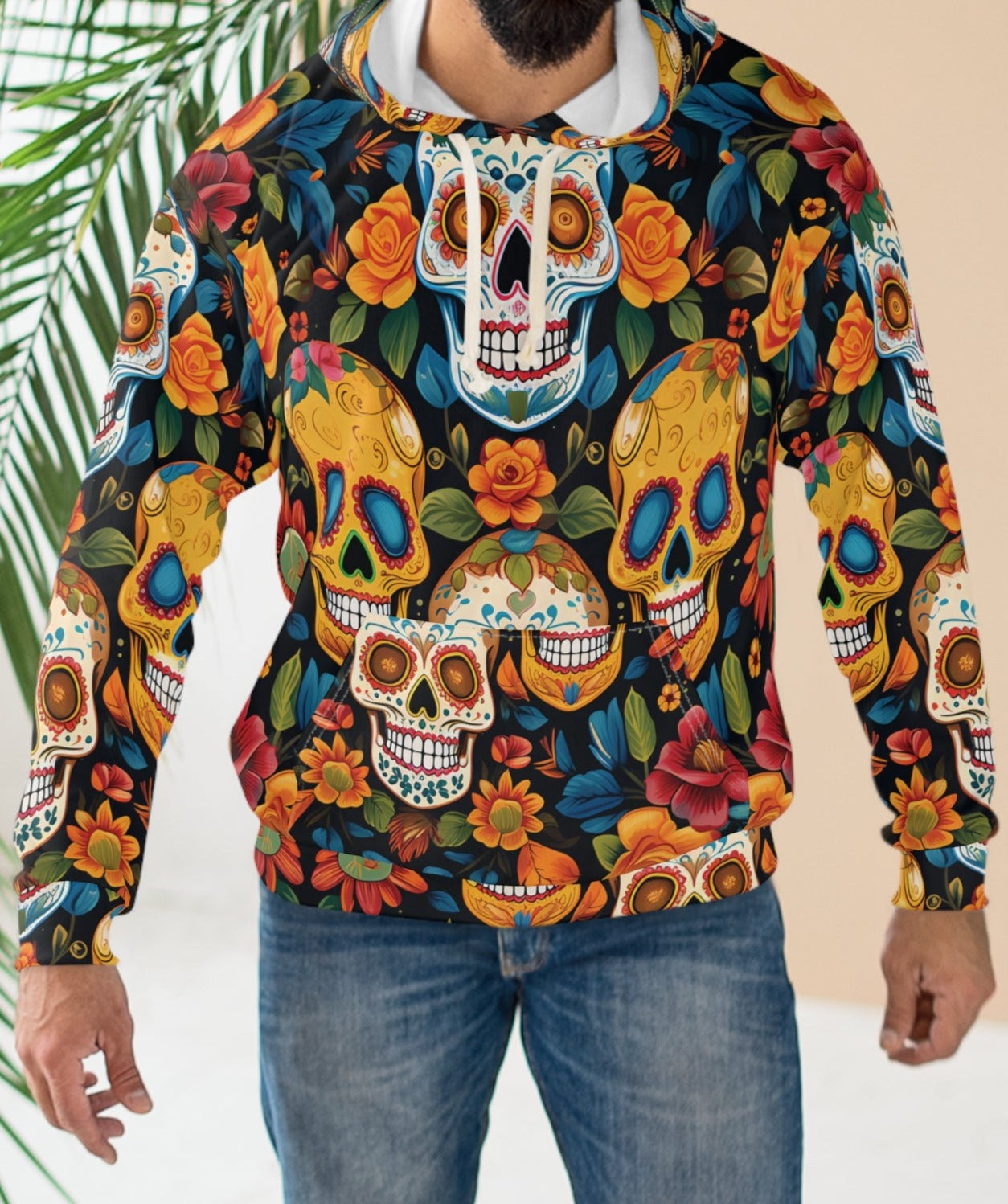 Mexican Calaveras Sugar Skulls And Flowers Hoodie