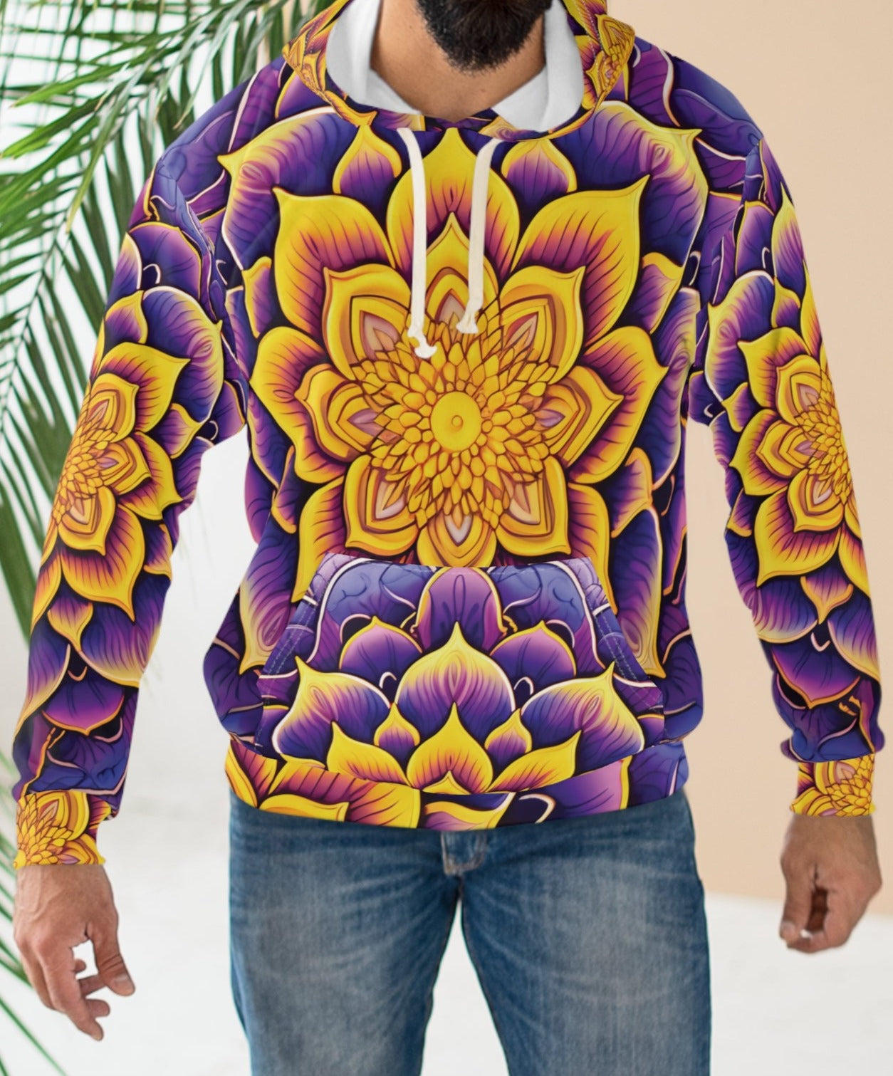 Purple Yellow Indian Mandala Hoodie