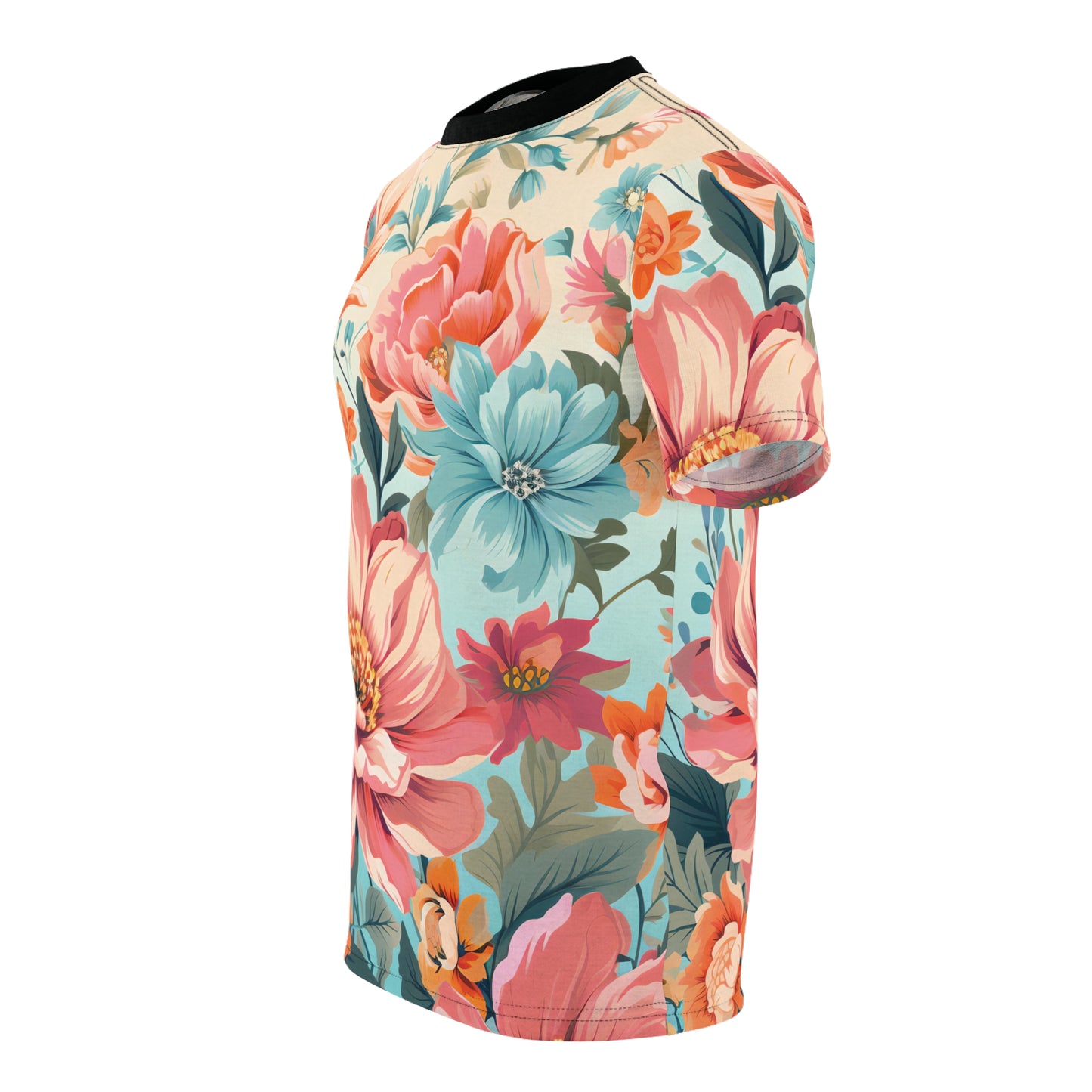 Retro Floral Pastel Pattern T-Shirt