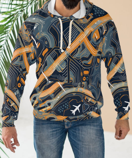 Abstract Airport Pattern With Airplanes Hoodie