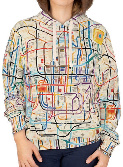 City Map With Subway And Bus Network Hoodie