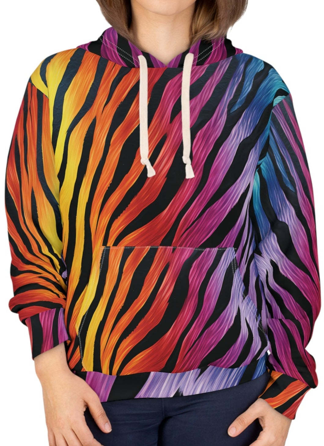 Colorful Electrifying Zebra Hoodie