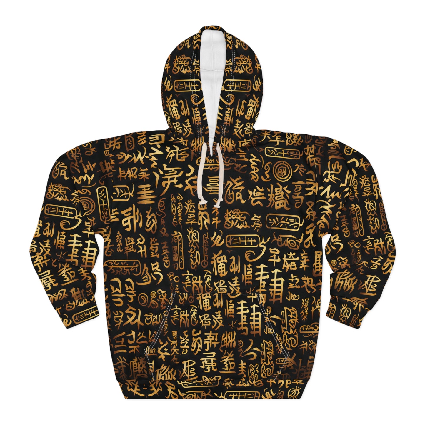 Black And Gold Chinese Symbols Hoodie